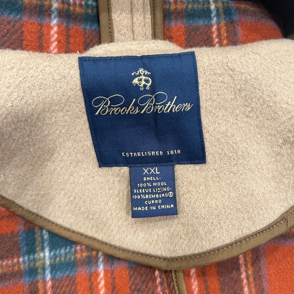 Brooks Brothers Men's Beige Wool Duffel Coat - XXL - Great Condition with Flaws - Picture 14 of 16